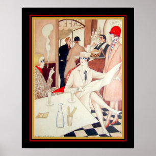 Gerta Wegener Art Deco Wasserfarbe auf Papier 16 x Poster