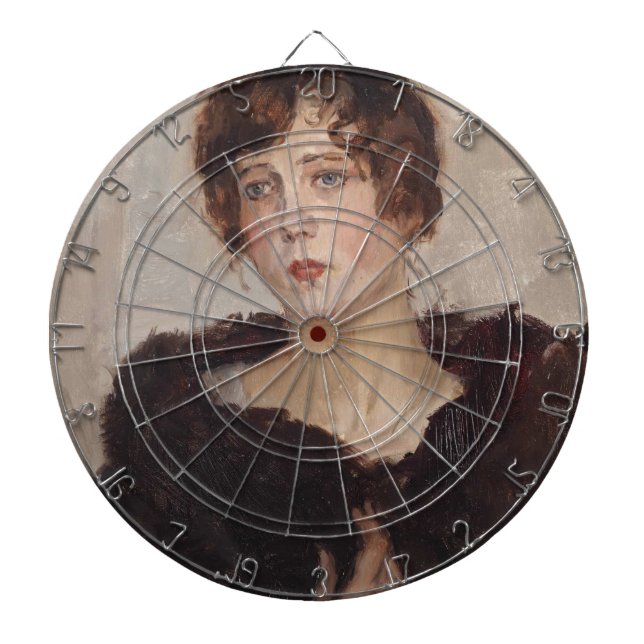 Gertie in einer Pelzmatte (von Isaac Israels) Dartscheibe (vorne)