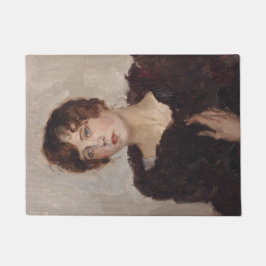 Gertie in einer Pelzmatte (von Isaac Israels) Fußmatte