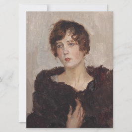 Gertie in einer Pelzmatte (von Isaac Israels) Karte