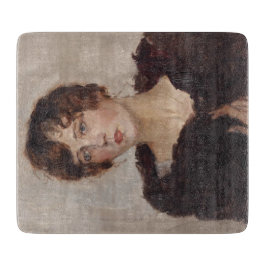 Gertie in einer Pelzmatte (von Isaac Israels) Schneidebrett