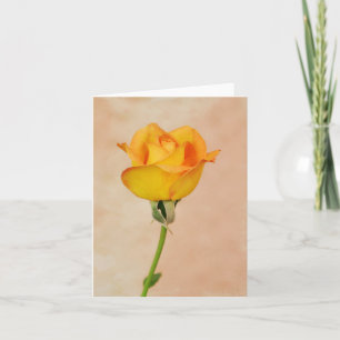 Gertie's Garden Single Yellow Rose Art Note Card Karte