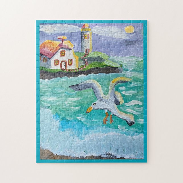 Gertrude Gull und der Leuchtturm  Puzzle (Vertikal)