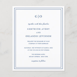 Gertrude Navy Blue Classic Elegant Wedding Flyer