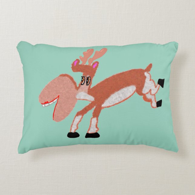 Gertrude Reindeer Dekokissen (Vorderseite)