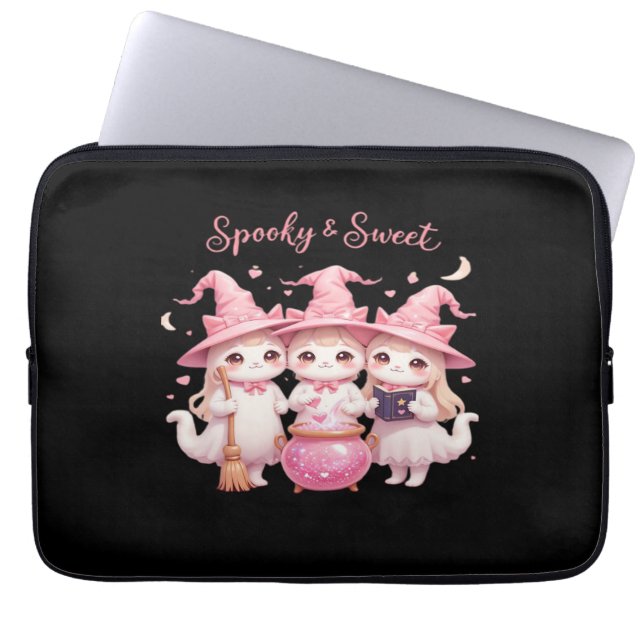 Geruchliche und süße Niedliche Hexenkatze Oversifi Laptopschutzhülle (Vorderseite)