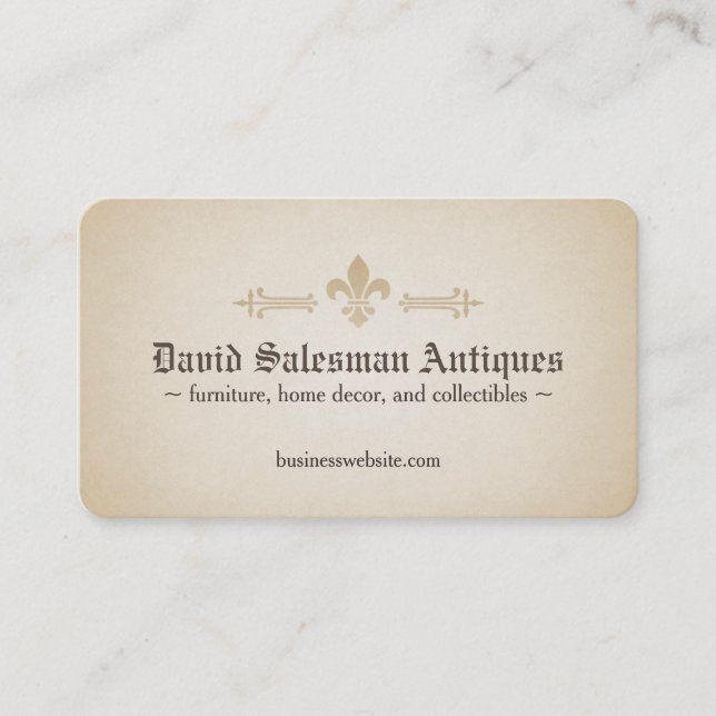 Gerundete Ecken-Lilien-Vintager Blick Visitenkarte (Vorderseite)