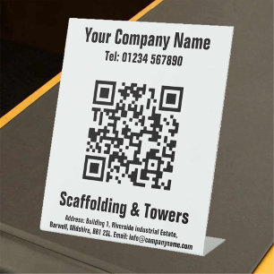 Gerüst QR-Code-Design Podestschild Sockelschild