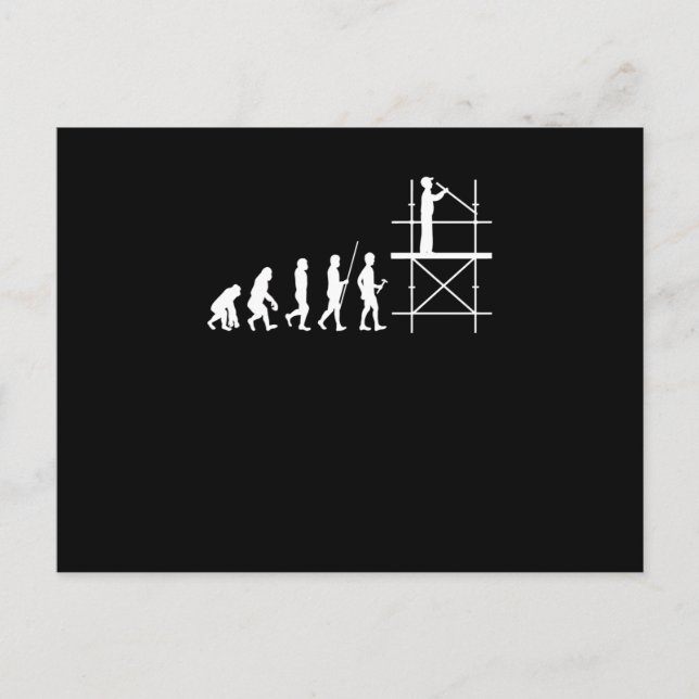 Gerüstbau Evolution Handwerker Gerüstbautechnik Postkarte (Vorderseite)