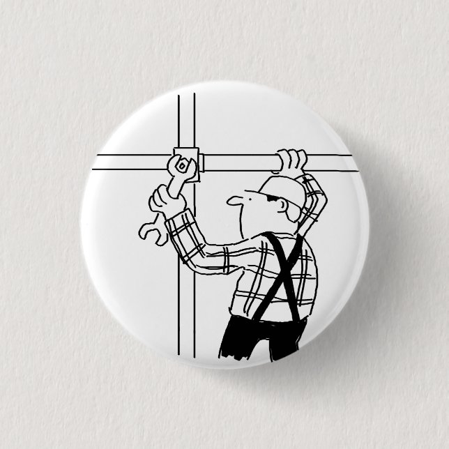 Gerüstbauer mit Gerüst Button (Vorderseite)