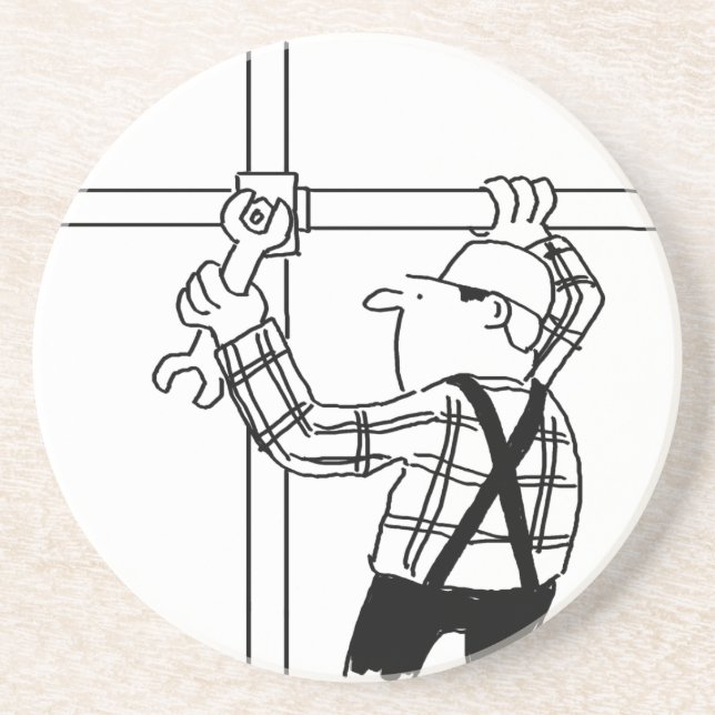 Gerüstbauer mit Gerüst Getränkeuntersetzer (Vorne)