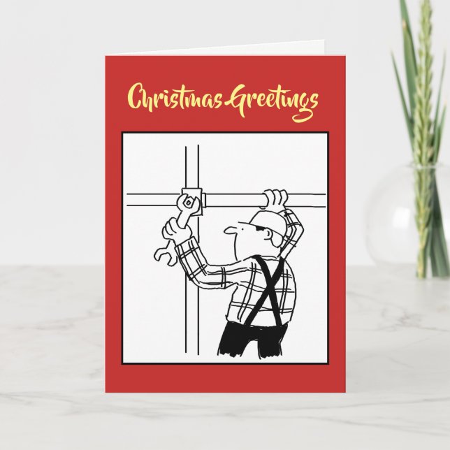Gerüstbauer oder Gerüst Weihnachtskarte Feiertagskarte (Vorderseite)