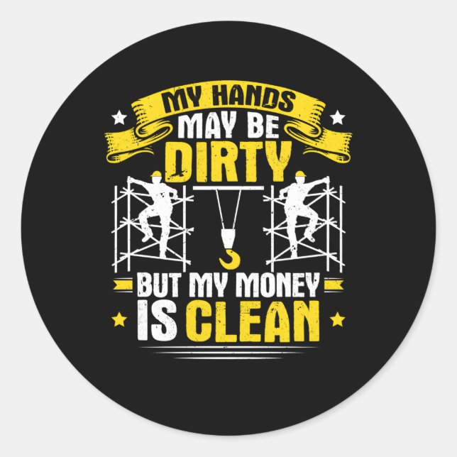 Gerüste in meinen Händen können ein trübes Gerüst  Runder Aufkleber (Vorderseite)