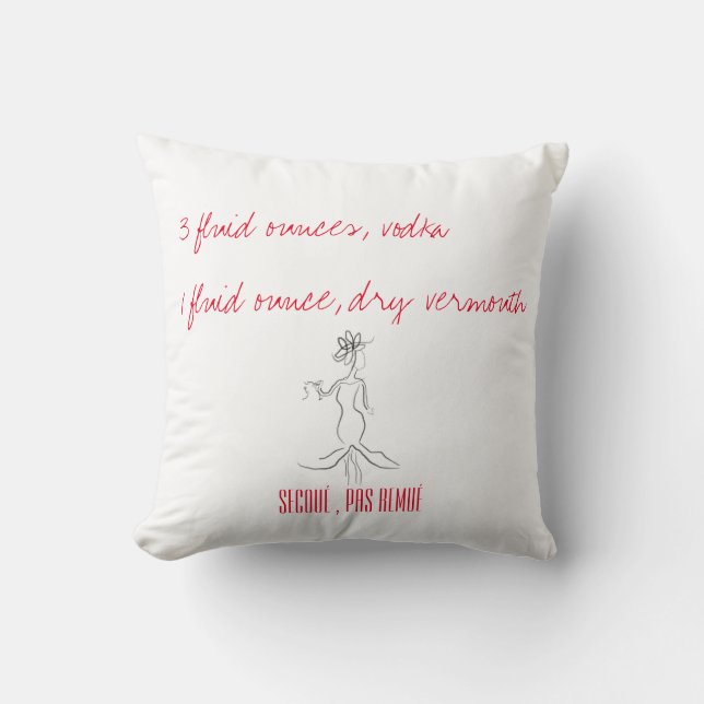 Gerütteltes, nicht gerührtes Martini-Kissen Kissen (Vorderseite)