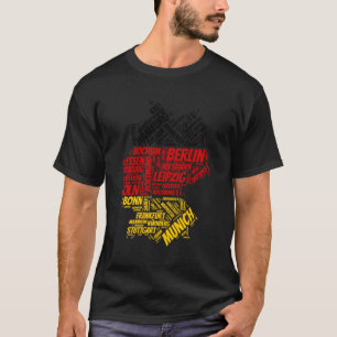 Gery Flag und Karte mit Stadtnamen Word T-Shirt