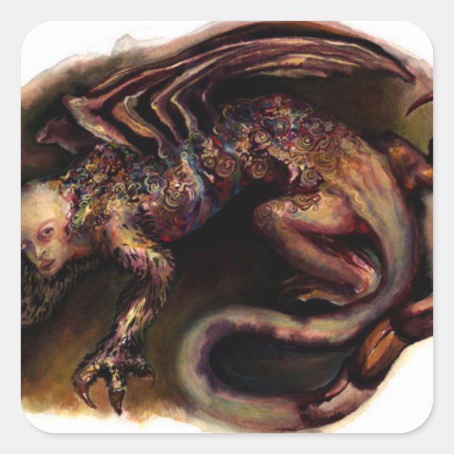 Geryon von Dante's Inferno Quadratischer Aufkleber (Vorderseite)