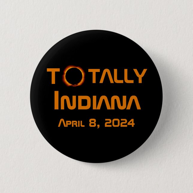 Gesamt Indiana 2024 Solar Eclipse Button (Vorderseite)