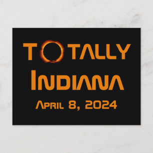 Gesamt Indiana 2024 Solar Eclipse Postkarte