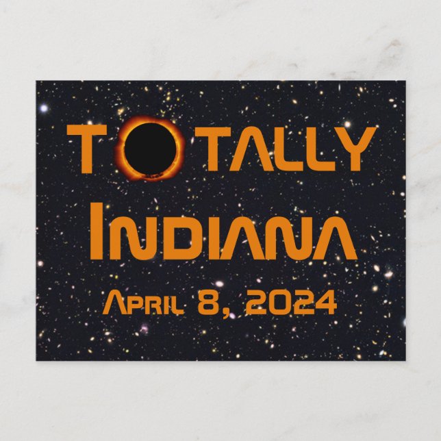 Gesamt Indiana 2024 Solar Eclipse Postkarte (Vorderseite)