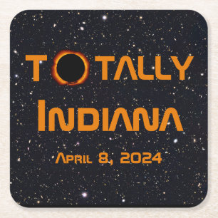 Gesamt Indiana 2024 Solar Eclipse Rechteckiger Pappuntersetzer