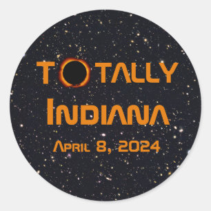 Gesamt Indiana 2024 Solar Eclipse Runder Aufkleber