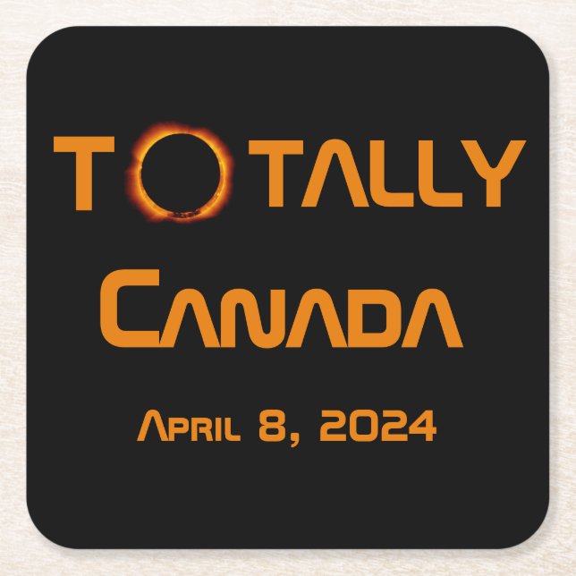 Gesamt Kanada 2024 Solar Eclipse Rechteckiger Pappuntersetzer (Vorderseite)