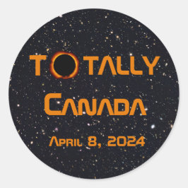 Gesamt Kanada 2024 Solar Eclipse Runder Aufkleber
