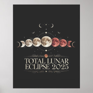 Gesamt Lunar Eclipse 2025 Astronomie NordwestUSA Poster