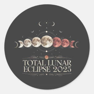 Gesamt Lunar Eclipse 2025 Astronomie NordwestUSA Runder Aufkleber