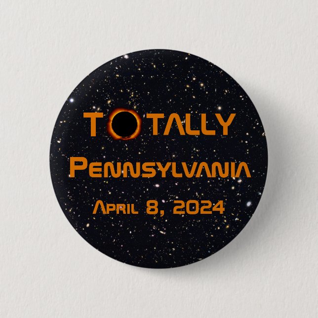 Gesamt Pennsylvania 2024 Solar Eclipse Button (Vorderseite)