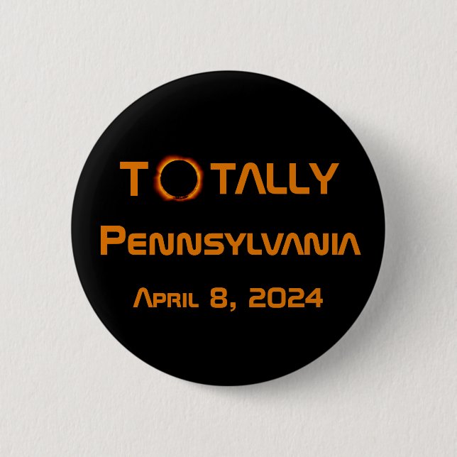 Gesamt Pennsylvania 2024 Solar Eclipse Button (Vorderseite)