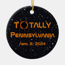 Gesamt Pennsylvania 2024 Solar Eclipse Keramik Ornament