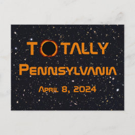 Gesamt Pennsylvania 2024 Solar Eclipse Postkarte