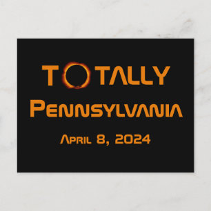 Gesamt Pennsylvania 2024 Solar Eclipse Postkarte