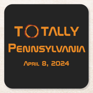 Gesamt Pennsylvania 2024 Solar Eclipse Rechteckiger Pappuntersetzer
