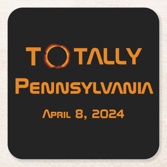 Gesamt Pennsylvania 2024 Solar Eclipse Rechteckiger Pappuntersetzer (Vorderseite)
