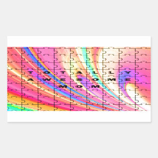 Gesamt Phantastische Mama Rosa Swirl Puzzle Design Rechteckiger Aufkleber