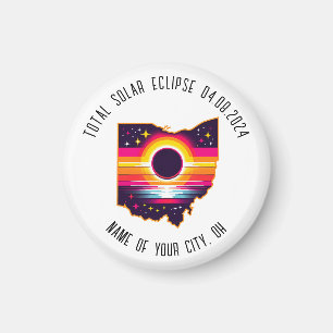 Gesamt Solar Eclipse 0408 2024 Ohio Custom City Magnet