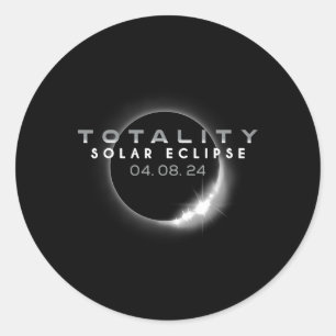 Gesamt Solar Eclipse 04.08.2024 Totalität 1 Runder Aufkleber