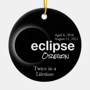 Gesamt Solar Eclipse 2017 2024 - Oregon Keramik Ornament