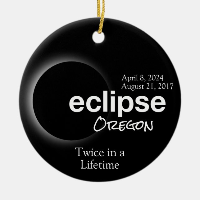 Gesamt Solar Eclipse 2017 2024 - Oregon Keramik Ornament (Vorne)