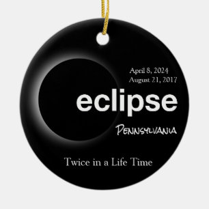 Gesamt Solar Eclipse 2017 2024 Pennsylvania Keramik Ornament