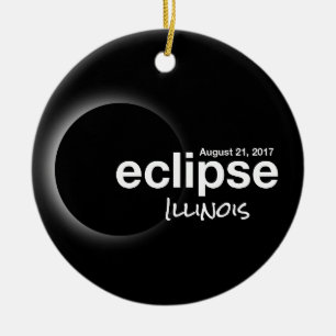 Gesamt Solar Eclipse 2017 - Illinois Keramikornament