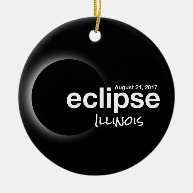 Gesamt Solar Eclipse 2017 - Illinois Keramikornament (Vorne)