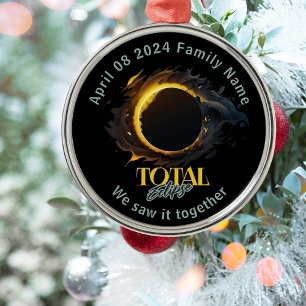 Gesamt Solar Eclipse 2024 April 8 Keepake Geschenk Ornament Aus Metall