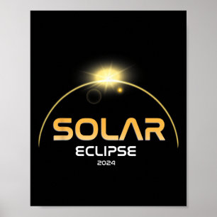 Gesamt Solar-Eclipse 2024 April 8 Totalität zweima Poster