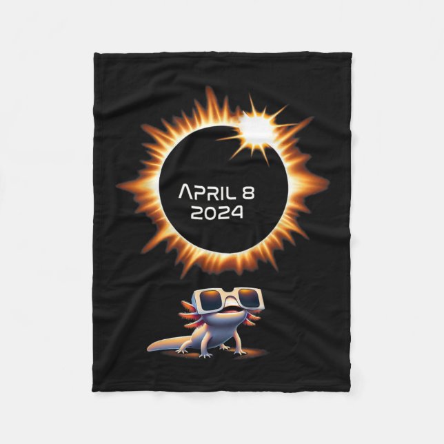 Gesamt Solar Eclipse 2024 Axolotl in Astronomy Gla Fleecedecke (Vorderseite)