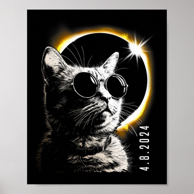 Gesamt Solar Eclipse 2024 Brillen April 8 Männer F Poster (Vorne)