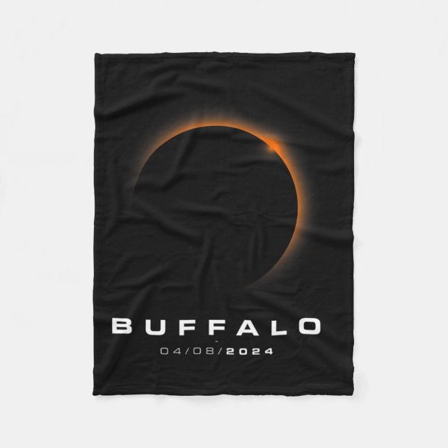 Gesamt Solar Eclipse 2024 - Buffalo Solar Eclipse Fleecedecke (Vorderseite)