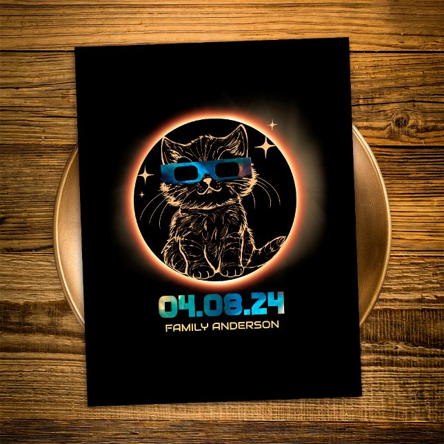 Gesamt Solar-Eclipse 2024 Cat Solar Eclipse Brille Postkarte (Von Creator hochgeladen)